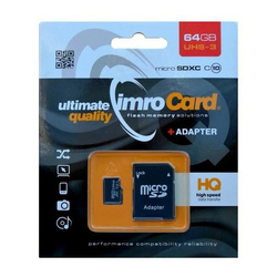 Karta Pamięci Microsdxc 64Gb Imro+ Adp 10C Uhs-3