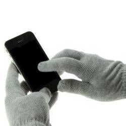 Rękawiczki Terrapin do ekranów dotykowych - uniwersalne szare