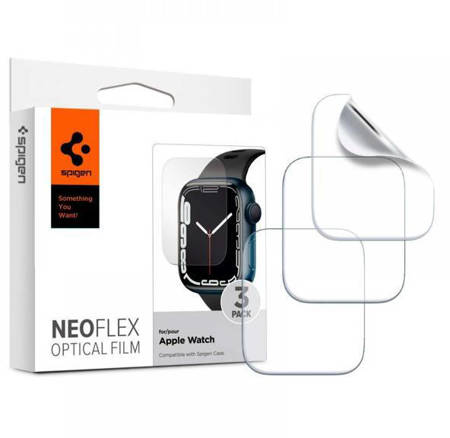 3X Folia Spigen Neo Flex Do Apple Watch 44 / 45 Mm