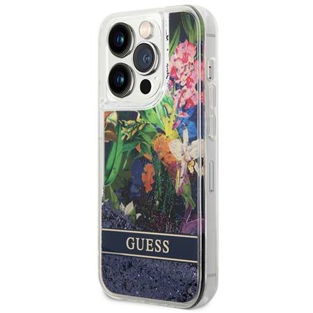 Etui Guess Flower Liquid Glitter Do iPhone 14 Pro