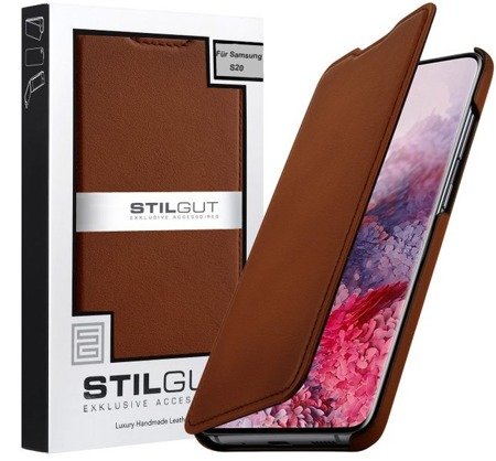 Etui Stilgut Book Do Samsung Galaxy S20 Z Naturalnej Skóry, Koniakowe