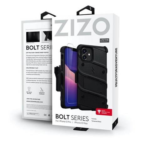 Etui ZIZO Bolt Cover Do iPhone 12/Pro(Czarny)