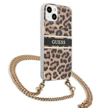 Guess Guhcp13MKbcle iPhone 13 6,1" Leopard Hardcase Gold Strap