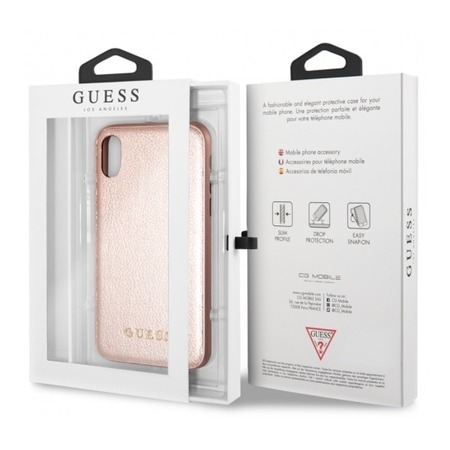 Guess Iridescent - Etui iPhone Xs Max (Różowe Złoto)