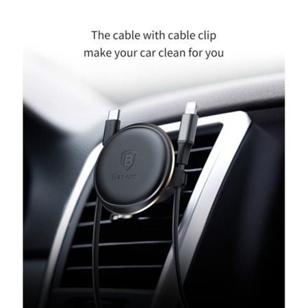 Uchwyt Samochodowy Baseus Magnetic Air Vent Car Mount With Cable Clip Black