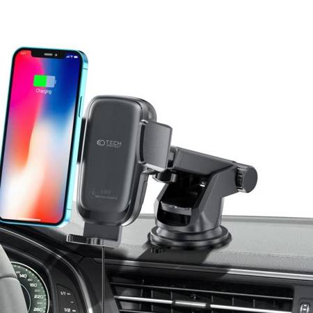 Uchwyt Samochodowy Tech-Protect X05 Dashboard Car Mount Wireless Charger 15W Black